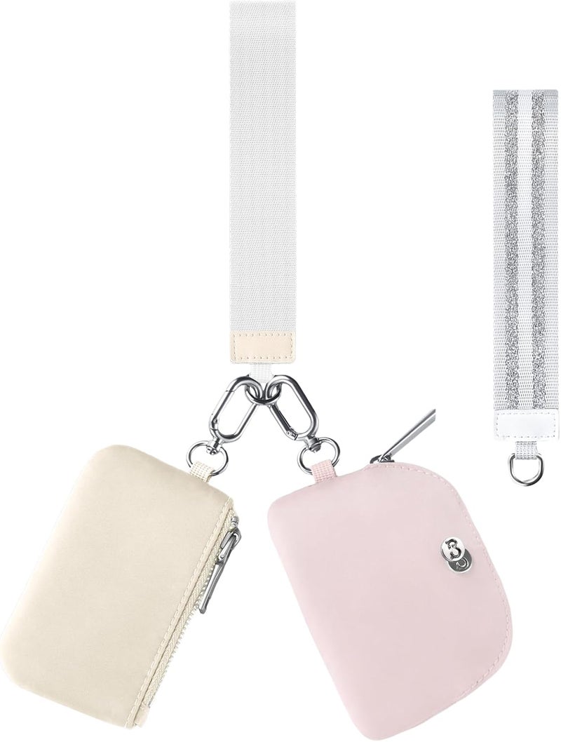 Babysun Mini Zip Around Dual Pouch Wristlet With 2 Straps Wristlet Keychain Wallet for Women Coin Purse Small Cute for Teen Girl - Image 1